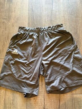 adidas Gray Performance Shorts with Logo